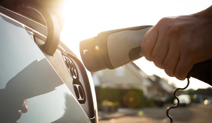 EV vehicle charging point at a residential property