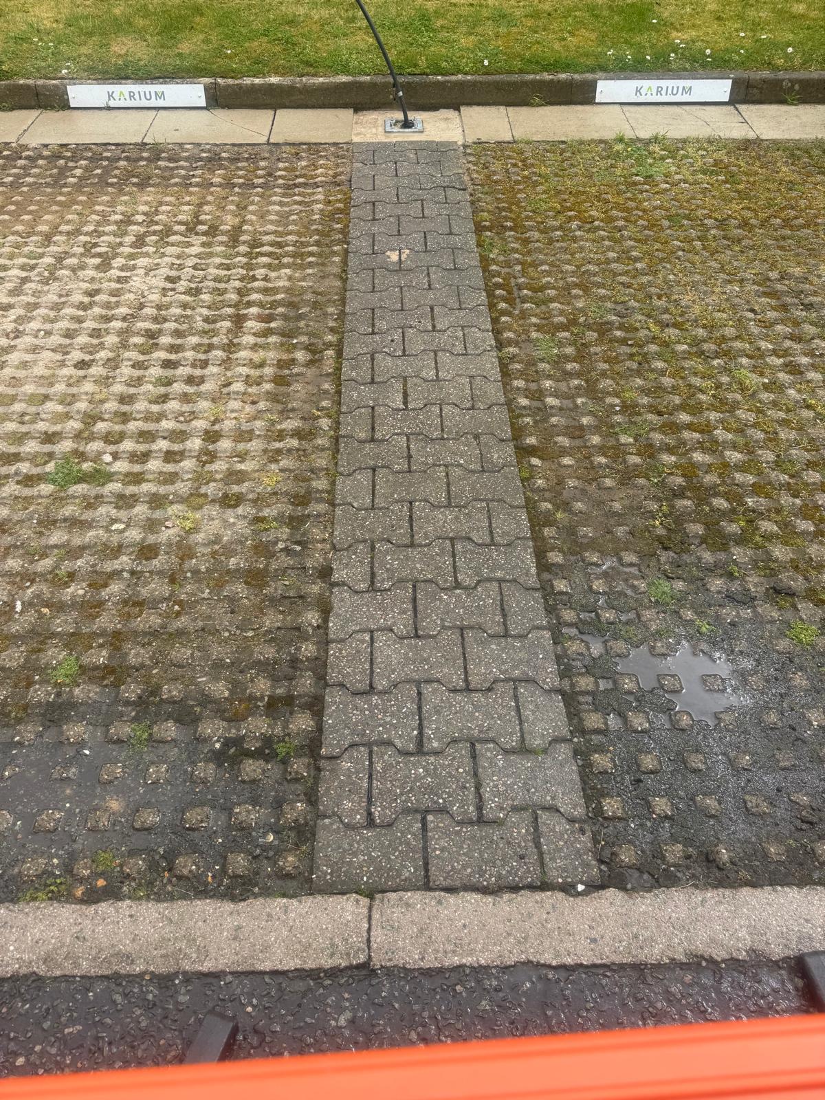 KARIUM EV charging bay markers reinstated on block paving after civil works — Capitol Building Bracknell
